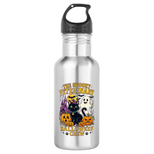 Gruselige Tierarzt Halloween Crew Schwarze Katze G Edelstahlflasche