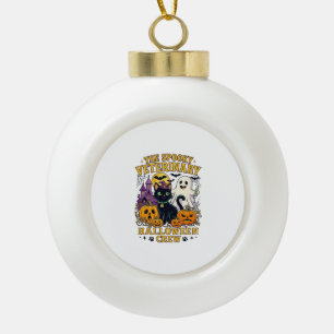 Gruselige Tierarzt Halloween Crew Schwarze Katze G Keramik Kugel-Ornament