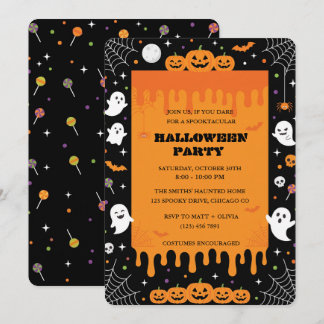 Gruselige tropfende Schleim-Halloween-Party Einladung