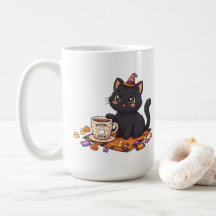 Gruselige und koffeinhaltige Halloween-Schwarze Ka