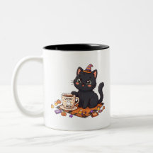 Gruselige und koffeinhaltige Halloween-Schwarze Ka