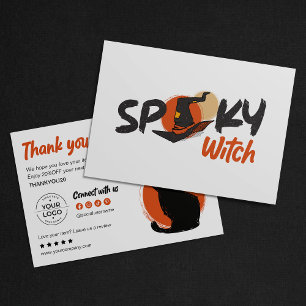 Gruselige und schicke schwarze Katze Halloween Dan Dankeskarte