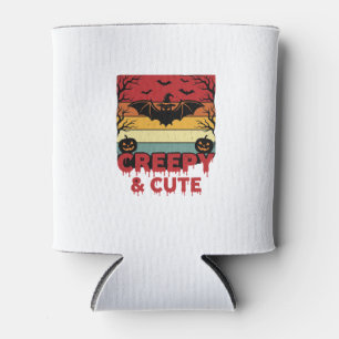 Gruselige und süße Vintage-Fledermaus Halloween Dosenkühler