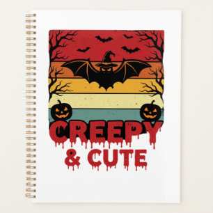 Gruselige und süße Vintage-Fledermaus Halloween Planer