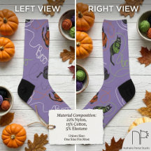 Gruselige verhedderte Halloween-Kitty-Socken