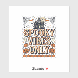 Gruselige Vibes Only Vintage-Halloween-Shirt-Desig Aufkleber