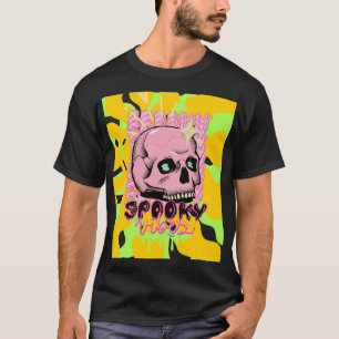 Gruselige Vibes – Rosa Totenkopf-Ästhetik-Design T-Shirt