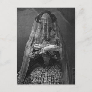 Gruselige viktorianische Fotografie einer toten Fr Postkarte