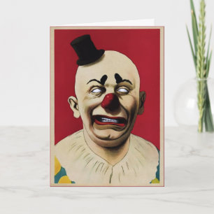 Gruselige Vintage-Clown-Geburtstagskarte Feiertagskarte