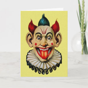 Gruselige Vintage-Clown-Geburtstagskarte Feiertagskarte