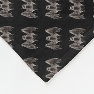 Gruselige Vintage-Fledermäuse Gothic Punk Fleece-D Fleecedecke