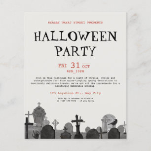Gruselige Vintage-Halloween-Party, editierbare Hal Flyer