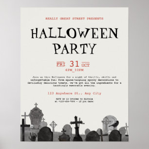 Gruselige Vintage-Halloween-Party, editierbare Hal Poster