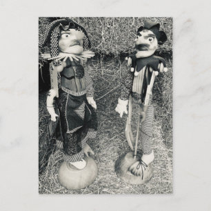 Gruselige Vintage-Halloween-Puppen Feiertagspostkarte