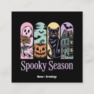 Gruselige Vintage-Halloween-Spooky-Saison süß und Quadratische Visitenkarte