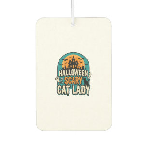 Gruselige Vintage-Hexenhütte Halloween Katzenlady_ Autolufterfrischer