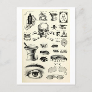 Gruselige Vintage-Illustrationen Postkarte