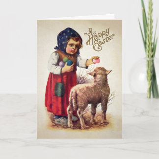 Gruselige Vintage-Osterkarte für Mädchen Feiertagskarte