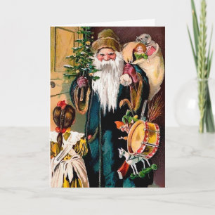 Gruselige Vintage-Weihnachtskarte von Santa Feiertagskarte