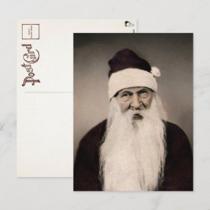 Gruselige Vintage-Weihnachtsmann-Foto-Postkarte Postkarte