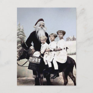 Gruselige Vintage-Weihnachtsmann-Postkarte Postkarte