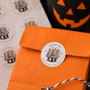 Gruselige Western-Cowboy-Geister Halloween Runder Aufkleber