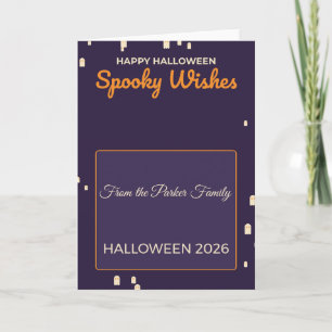 Gruselige Wünsche Geister Frohe Halloween-Grußkart Karte