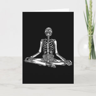Gruselige Yoga-Pose-Skelett-Halloween-Kostüm Yogi Karte