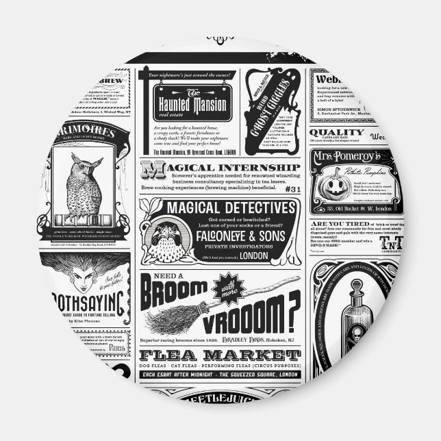 gruselige Zeitung Magnet (Vorne)