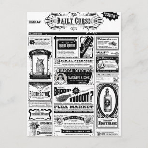 gruselige Zeitung Postkarte