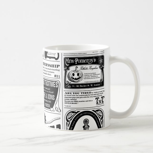 gruselige Zeitung Tasse (Rechts)