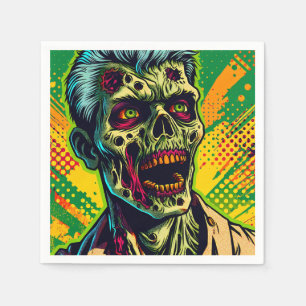 Gruselige Zombie-Halloween-Party Serviette