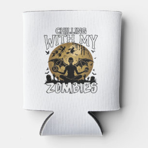 Gruselige Zombies Halloween Geflügelter Dämon Mond Dosenkühler