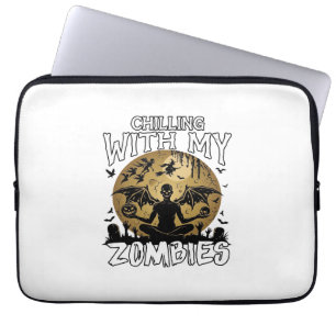Gruselige Zombies Halloween Geflügelter Dämon Mond Laptopschutzhülle