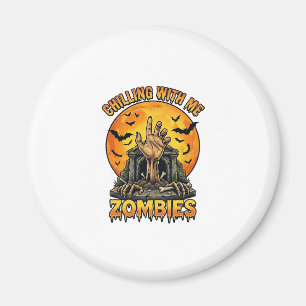 Gruselige Zombies Hand Grabstein Vollmond Fledermä Magnet