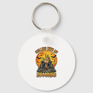 Gruselige Zombies Hand Grabstein Vollmond Fledermä Schlüsselanhänger