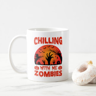 Gruselige Zombies Retro Halloween Kaffeetasse