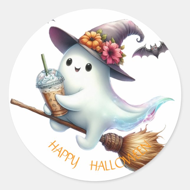 Gruseligen Frohen Halloween Runder Aufkleber (Vorderseite)