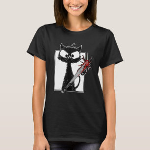 Gruseligen Frohen Halloween Schwarzkatze Frauen Mä T-Shirt