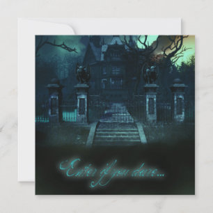 Gruseligen Halloween-Einladungen für ein Spukhaus Einladung