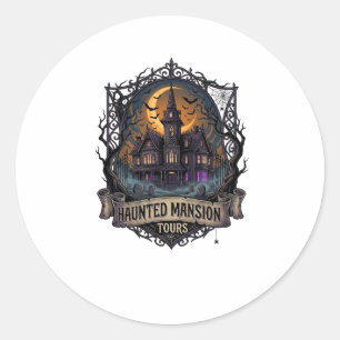 Gruseligen Mansion-Touren Halloween Gothic House C Runder Aufkleber