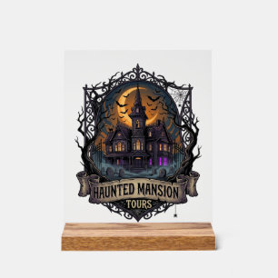 Gruseligen Mansion-Touren Halloween-Gotisches Haus Acrylschild