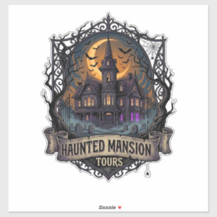 Gruseligen Mansion-Touren Halloween-Gotisches Haus Aufkleber