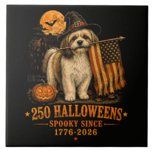 Gruseliger 250 Halloweens Shih Tzu Patriotischer 1 Fliese