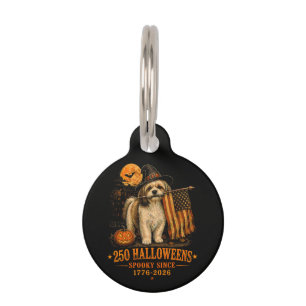 Gruseliger 250 Halloweens Shih Tzu Patriotischer 1 Haustiermarke