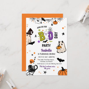 Gruseliger 7. Halloween-Geburtstag Geister Whimsic Einladung