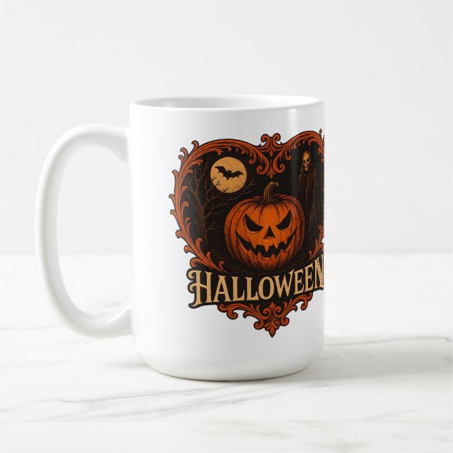 Gruseliger Ästhetik-Halloween-Klassiker-Mug 15 oz  Kaffeetasse (Links)