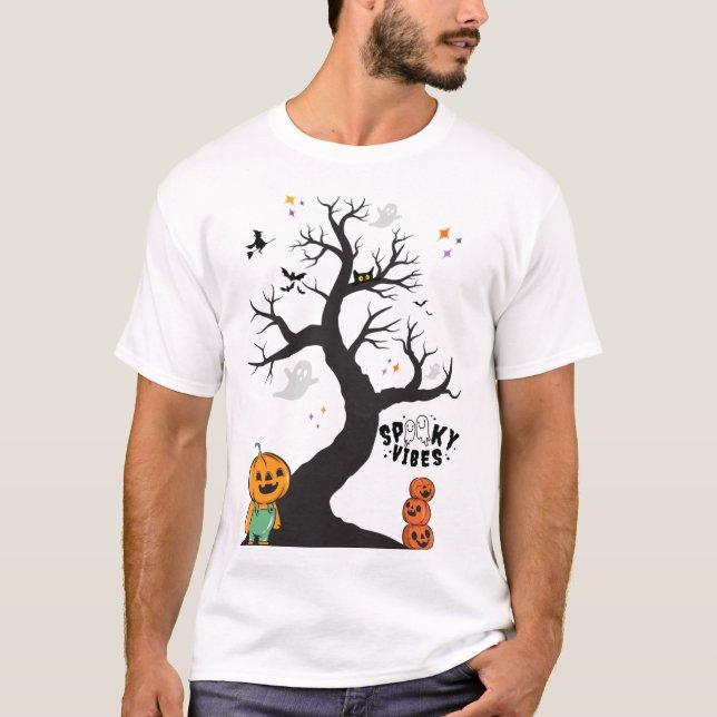 Gruseliger Aufkleber T-Shirt (Vorderseite)