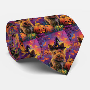 Gruseliger Australian Terrier Halloween Hexen-Kürb Krawatte