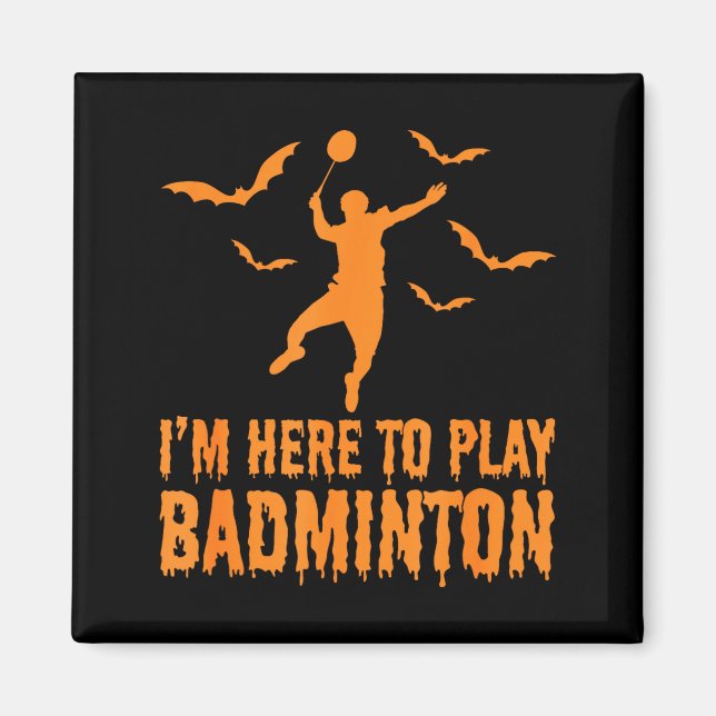 Gruseliger Badminton Halloween Badminton  Magnet (Vorne)